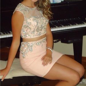 Jovani formal wear set skirt with cropped top.Perfect for wedding or homecoming.